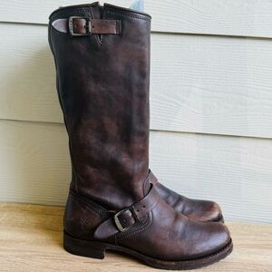 Frye Brown Heeled Boots